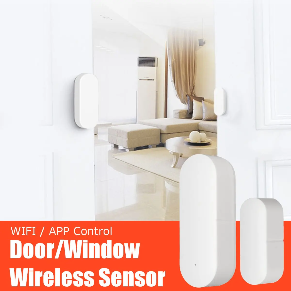 

Smart WiFi Door Window Sensor Magnetic Door Sensor Detector App Control Home Security Kit Compatible with Alexa Alarm System