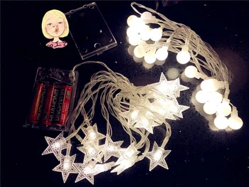 

Christmas products tree decoration lights string flashing lights pentastar LED lights string lights with battery box