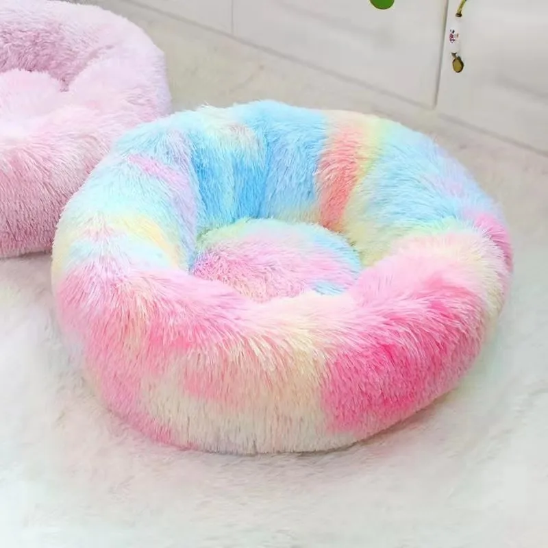 

Cute Princess Beds for Small Dogs Beds Nest Round Dog Kennel Dog House Long-haired Mat Mattress Pet Nest Blanket Puppy Bed