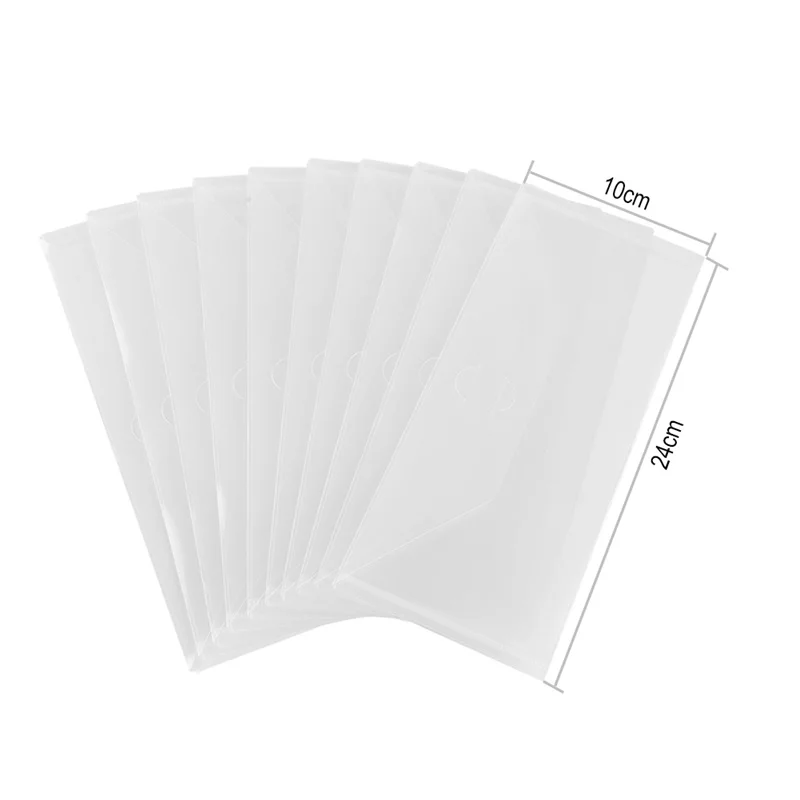 10pcs/set 10x24cm Slimline Storing Bags Transparent Plastic Folder Bag For Storage Cutting Dies Embossing Organizer Holders 2020