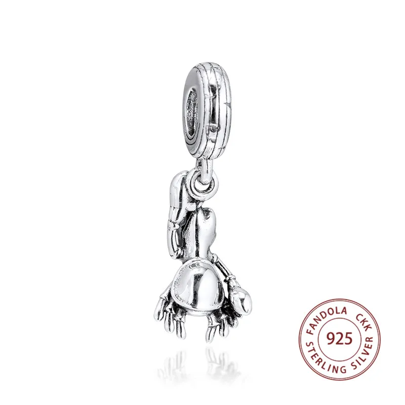 Подходит браслет в европейском стиле Argent Charm 925 пробы Серебряный Русалочка Себастиан Подвески бусины для изготовления ювелирных изделий