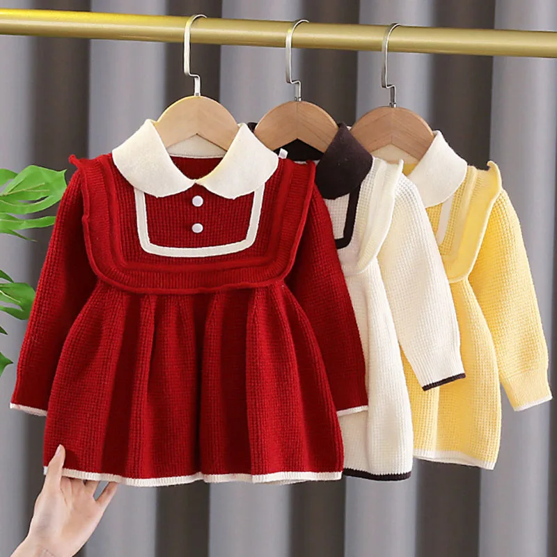 Baby Girl Winter Dress Designs Infant Girl Dress Winter Rot Knitted