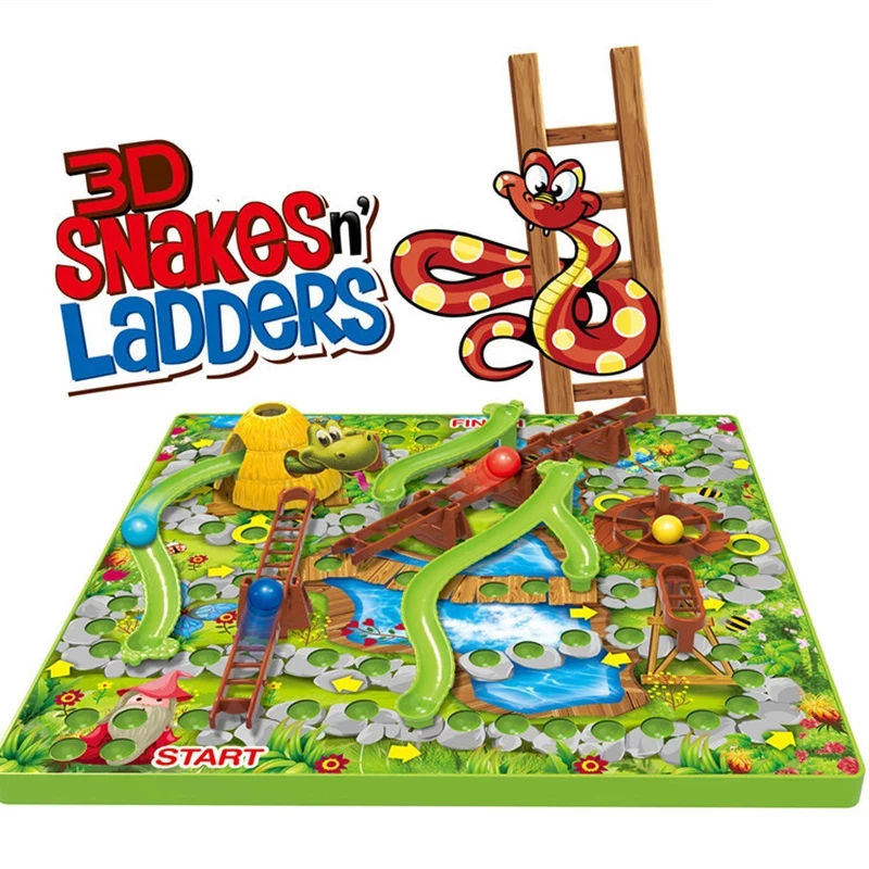 3D Snake Ladders Board Game Flight Chess Parent-child Interactive Family Party Games Educational Toys For Children Gifts | Игрушки и