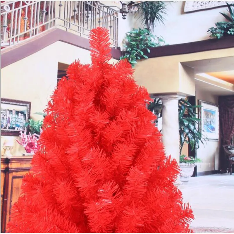 150 см 180 см 240 см высокое роскошное шифрование Красная рождественская елка Тяжелая сосна искусственный ПВХ Ximas Рождественские елки Новогоднее украшение