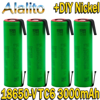 

VTC6 3.7V 3000mAh 18650 Li-ion Battery 30A Discharge for 18650 rechargeable battery US18650VTC6 Tools batteries+Nickel sheets