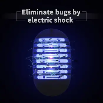 

HiMISS 1Pcs 1W LED Socket Shape Electric Shock Mosquito Killer Lamp Bug Zapper with UV Light AC 110V~240V