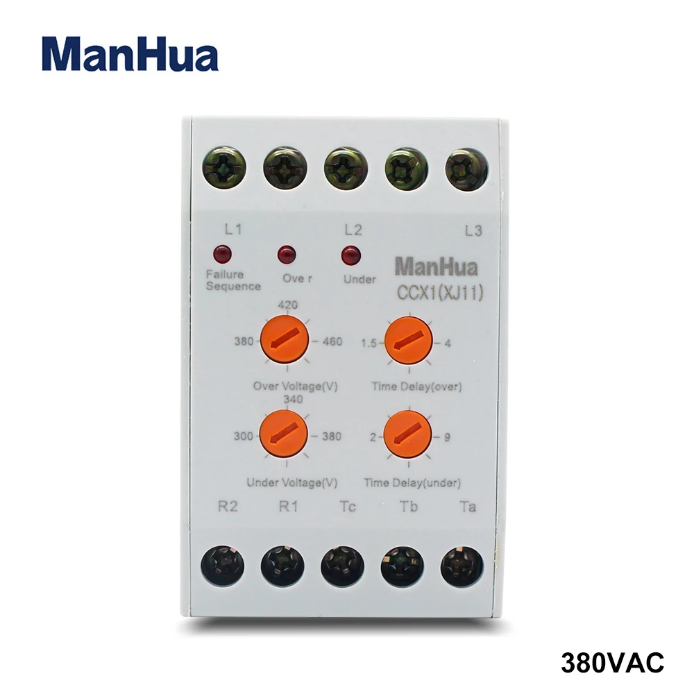 Manhua 380vac 3 Phase Protection Relay Ccx1 Phase Failure Relay For