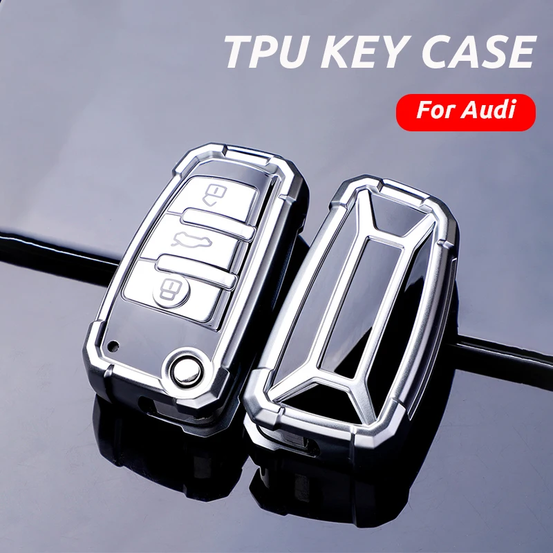 Мягкий TPU чехол для автомобиля дистанционного ключа полное покрытие Audi A1 A3 8P 8V 8L A4