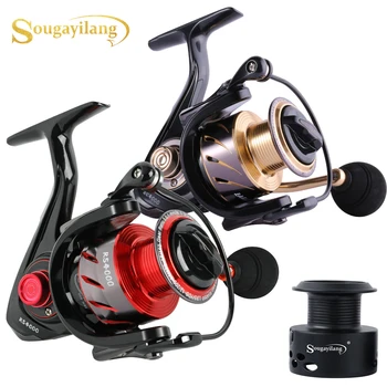 

Sougayilang 13 +1BB Spinning Fishing Reel Cnc Aluminum Spool Eva Collapsible Handle Fishing Wheel with Free Spare SpooL