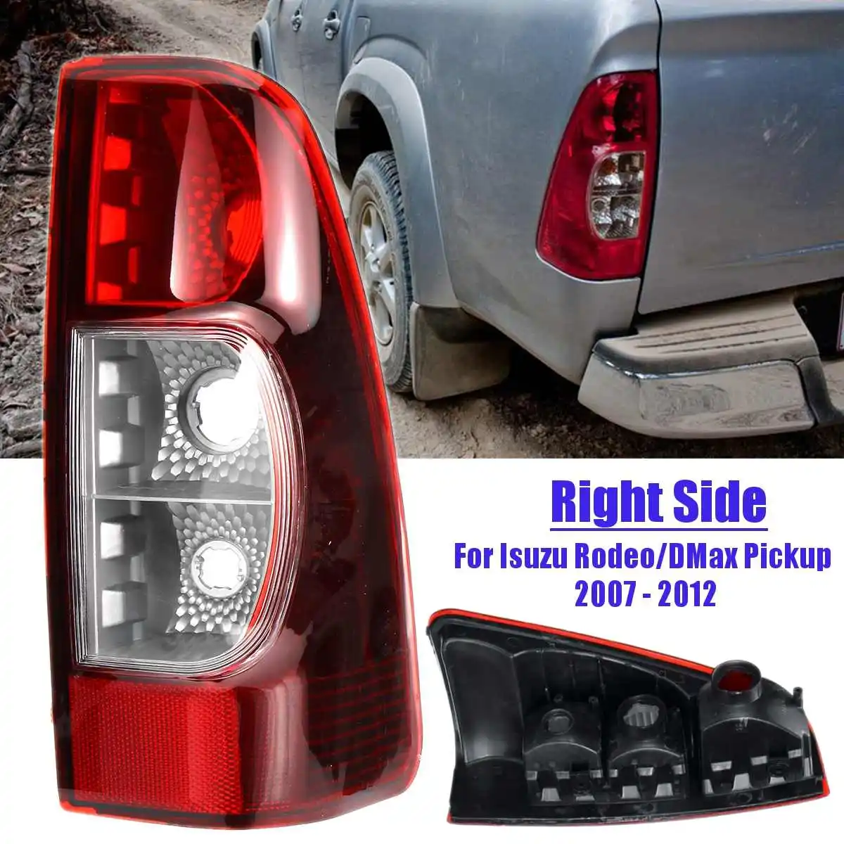 Для Isuzu Rodeo DMax звукосниматель 2007 2008 2009 2010 2011 2012 1 пара задних фар для автомобиля задние противотуманные стоп-сигналы Drl - Цвет: Right Side