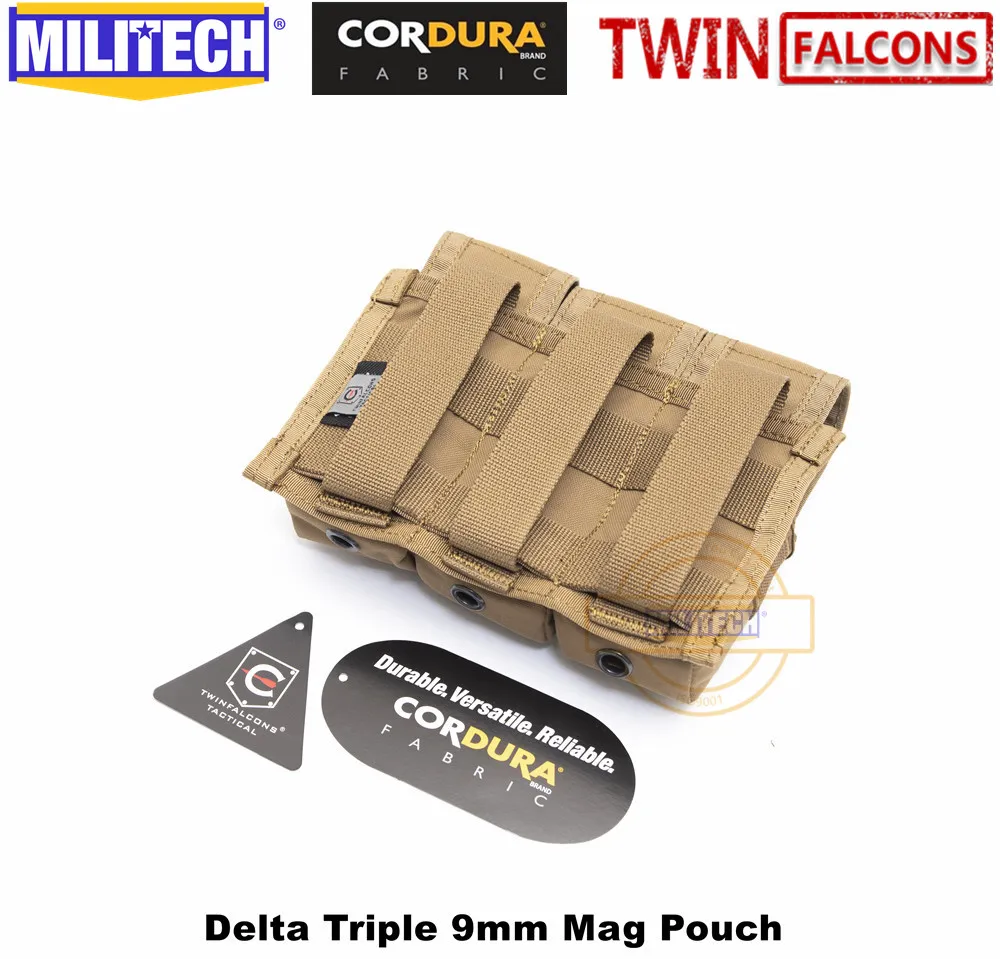 MILITECH TWINFALCONS TW 500D Delustered Cordura Molle Crye CP Delta тройной 9 мм Mag Molle Pouch Magazine Glock Pouch для полиции