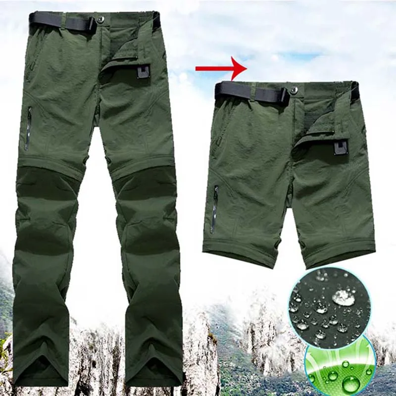 ArmyGreen NUONEKO, для улицы, быстросохнущие, съемные, походные брюки, мужские, летние, для альпинизма, брюки, армейские, треккинговые, спортивные, водонепроницаемые, PN38 - Цвет: ArmyGreen