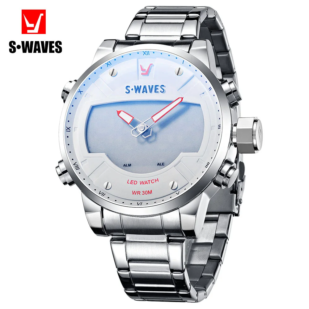 Уникальные Роскошные мужские часы 2019 серебристо-белый Водонепроницаемый Relojes Para