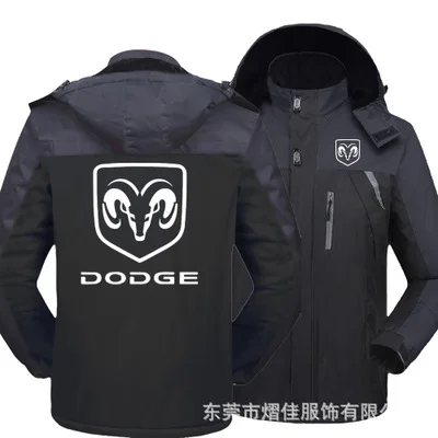 

Winter Jacket Men for Dodge car logo Thick Velvet Warm Coat Male Windproof Hooded Outwear Casual Mountaineering Overcoat