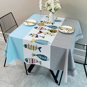 

THE Fish Tablecloth Living Room Dining Table Decorative Tablecloth Waterproof Oil Resistant Tablecloth