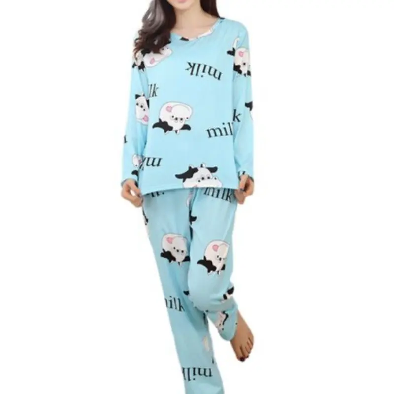 Женские пижамные костюмы Домашняя одежда с героями мультфильмов домашняя пижама пижамные комплекты с длинными рукавами