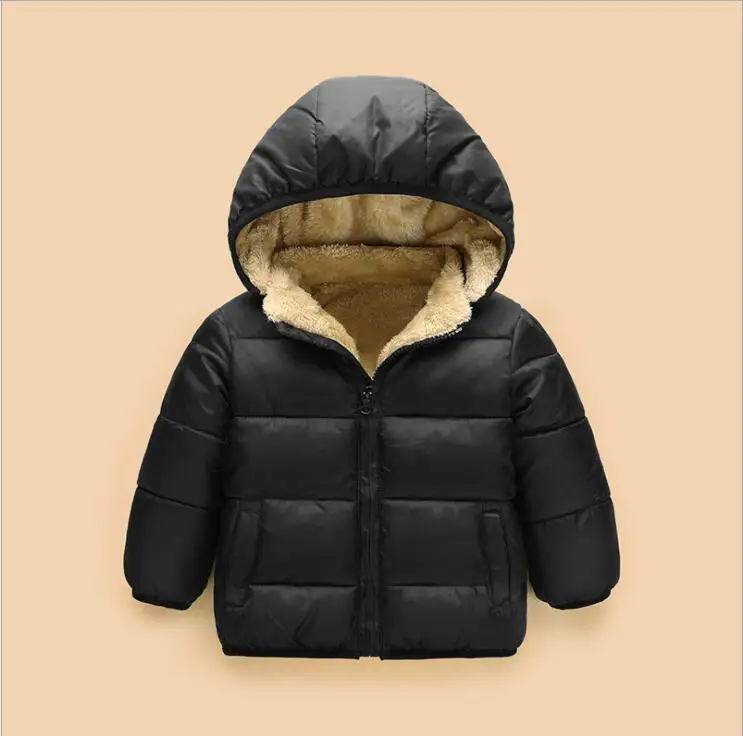 

Free Shipping 2018 new baby winter thick padded cotton coat children's cotton jacket lambswool fa29