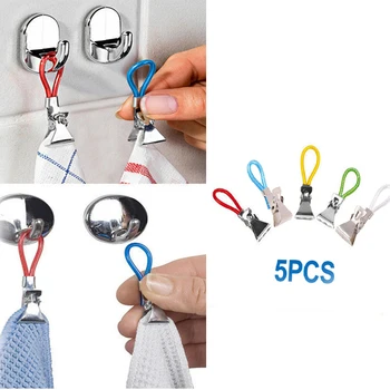 

5-15Pcs Tea Towel Hanger Hanger Clip Ring Towel Wipe Hanger Clothes Hanger Household Kitchen Bathroom Storage Box Clothes Pegs