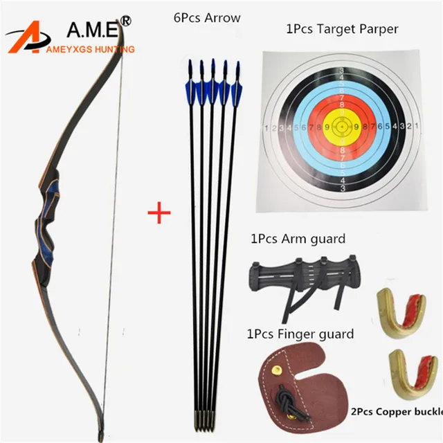 US $96.48 Archery Recurve Arrow Hunting Longbow Wooden Riser Target Practice Shooting 50lbs 