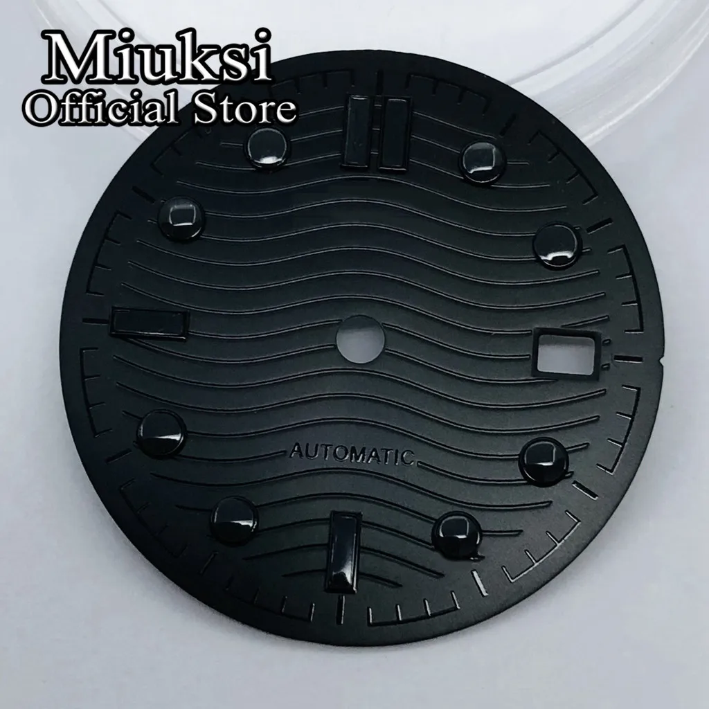 

Miuksi 31mm black watch dial fit NH35 movement