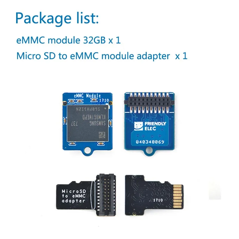 Модуль EMMC 8 ГБ 16 ГБ 32 ГБ 64 ГБ с адаптером microSD turn eMMC T2 - Цвет: 32G