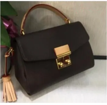 

Top Sale Designer Quality Women Handbag Oxidizing Tote Bag Genuine Leather Tassel Crossbody Flap Bag metis purse Free shipping