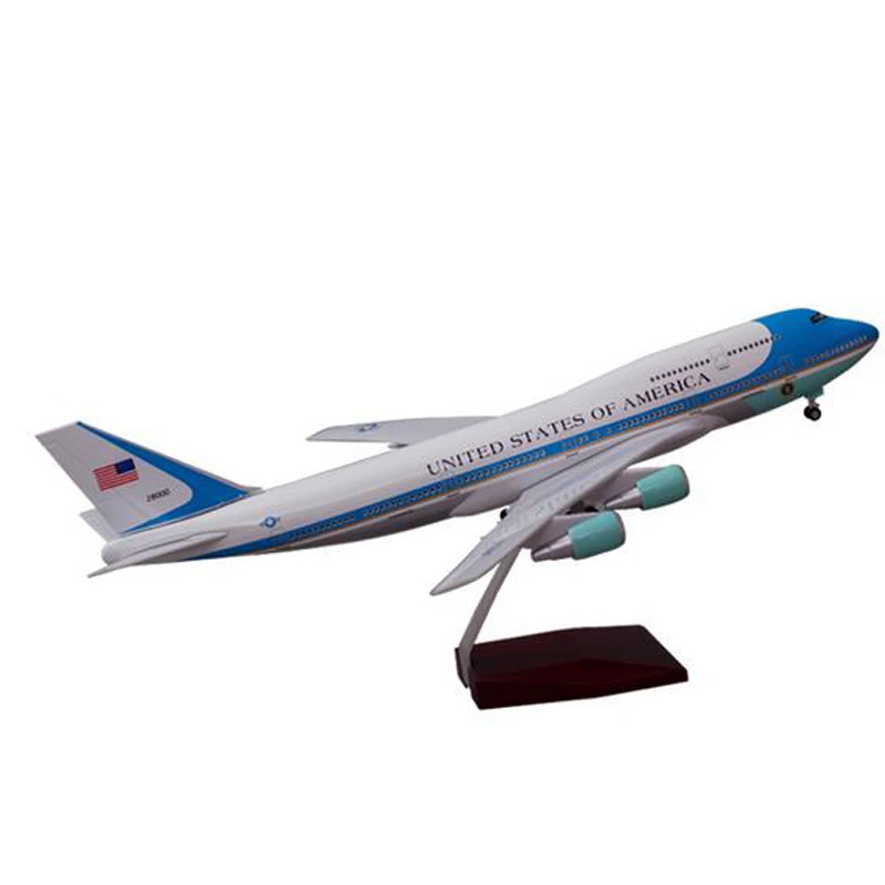 47 см 1/150 масштаб самолет B747 модель самолета ВВС 1 с светильник на колесах Смола Модель Коллекция украшения подарок для детей
