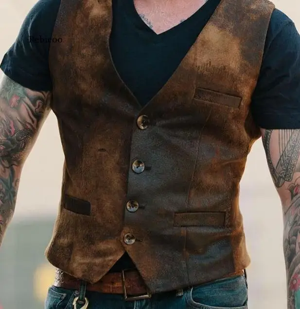 

Men Colorblock Suit Vest Victorian Steampunk Fashion Casual Mens Waistcoat Gentleman Wedding Slim Vest Cool Men Gilet 3Xl