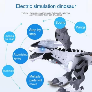 

Mist Spray Remote Control Dinosaur Robot Singing Electronic Pets Toy For Kids Walking Dinosaur Fire Breathing Water Spray Mist