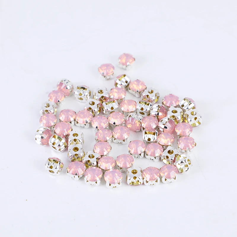 6mm 100pcs Mix Colors Opal Rhinestones With Sliver Claw Resin Sew On Rhinestones For Garments Accessories