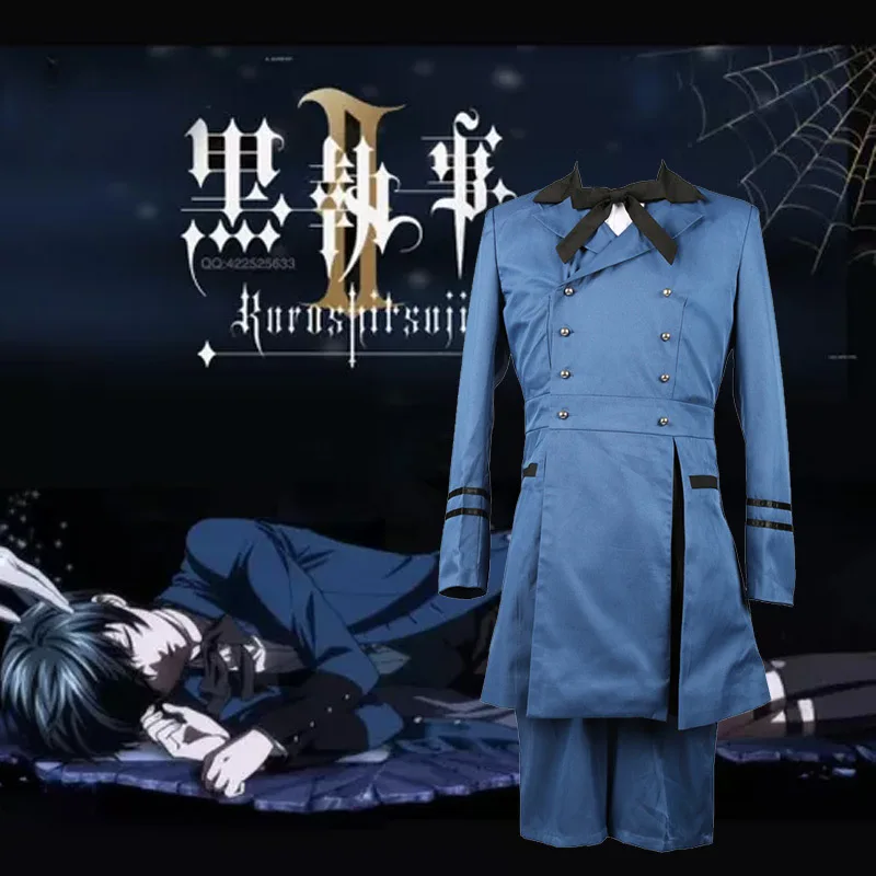 Аниме Черный дворецкий Kuroshitsuji Ciel Phantomhive маскарадный костюм Sebasti аристократ на