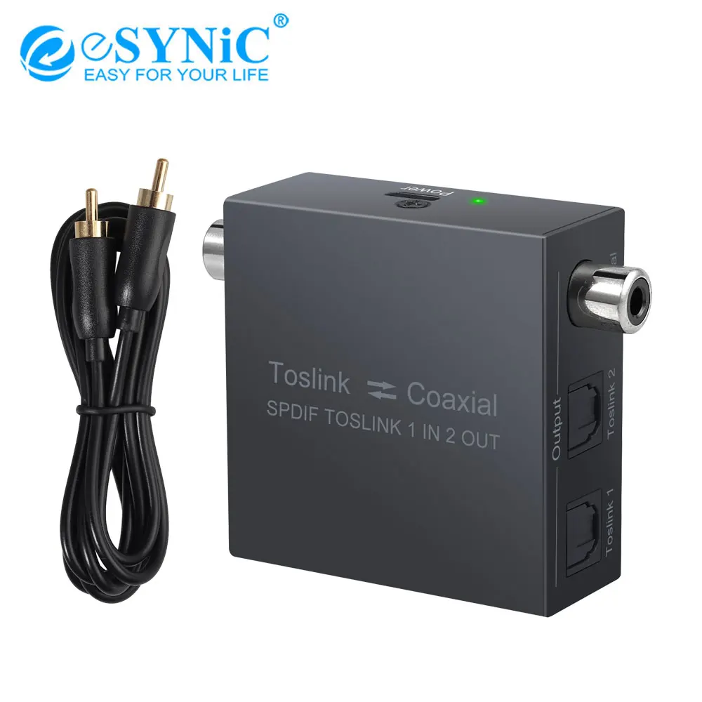 Преобразователь eSYNiC, коаксиальный, оптический, SPDIF разделитель Toslink