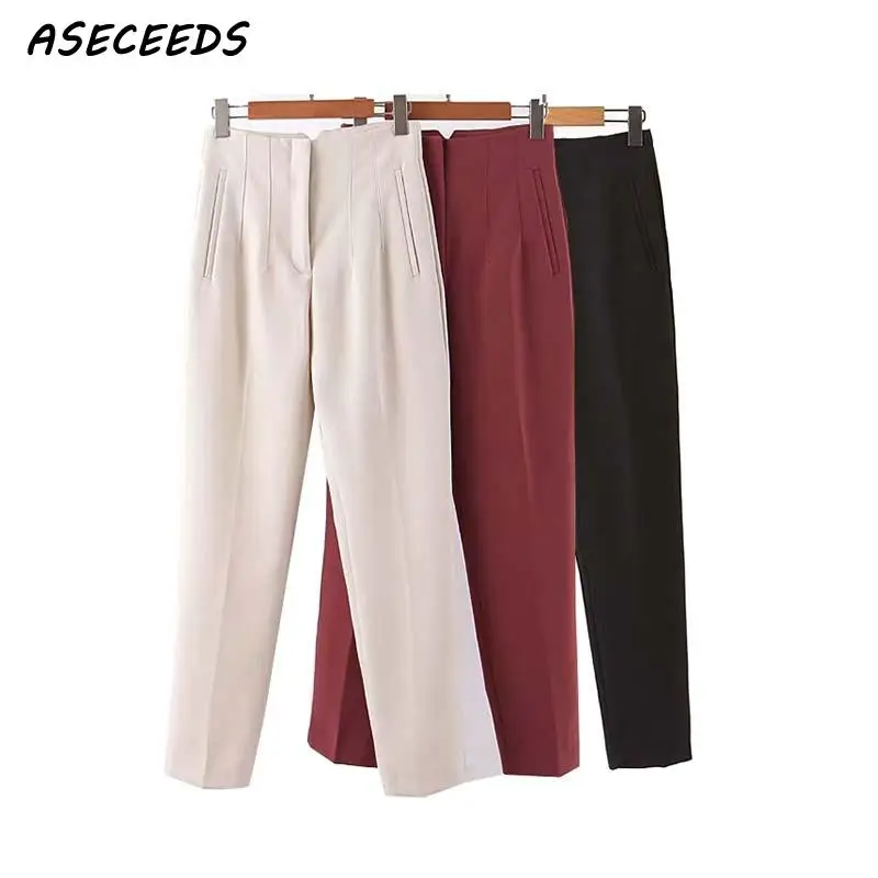 2020 Winter office pants women elegant blazer pants korean suit casual trousers pantalones women black pencil pants streetwear 2020 Winter office pants women elegant blazer pants korean suit casual trousers pantalones women black pencil pants streetwear