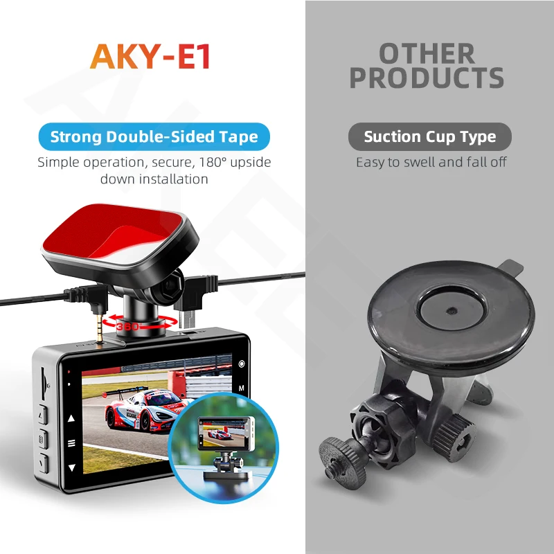 Blueskysea B2W 1080P Dual Dash Cam Front and Inside Dashcam HD Double  Rotatable Lens Driving Recorder