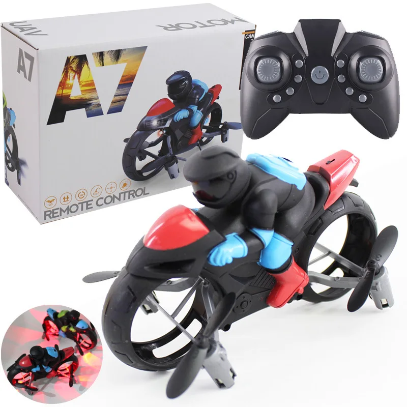 

A7 Sealed Colorful Box Remote Control Flying Motorcycle 2.4G Remote-control Four-axis Aircraft Hot Selling