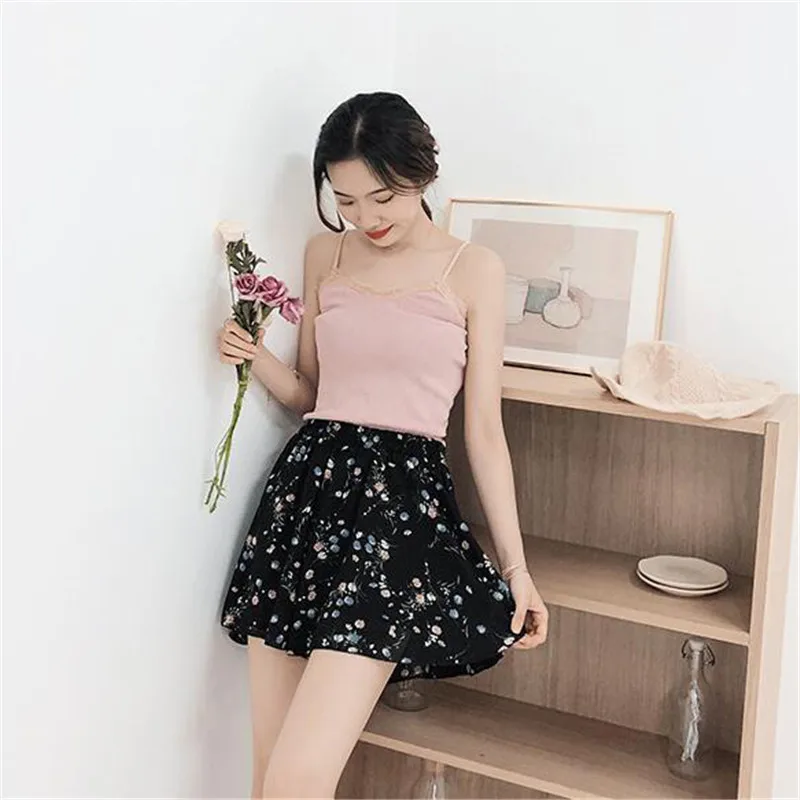 Multicolored floral Летние женские шорты, модные, женские, свободные, с принтом, короткая, повседневная, большой размер, высокая талия, свободные, широкие, Короткие - Цвет: Multicolored floral