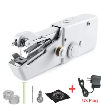 

Portable Mini Hand Sewing Machine Quick Handy Stitch Sew Needlework Cordless Clothes Fabrics Household Electric Sewing Machine