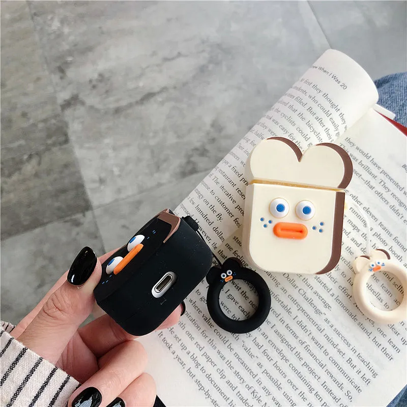3D Забавный сэндвич кофе печенья злодей беспроводной Bluetooth гарнитура силиконовый чехол для Airpods Earphne защитные противоударные чехлы