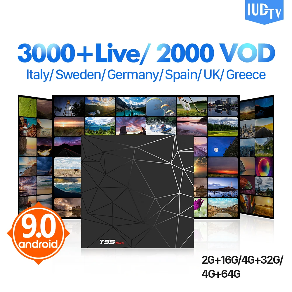 

IUDTV IPTV Subscription Box IPTV Sweden Spain Italy Arabic IP TV T95 Max Android 9.0 Smart TV Box UK France India Greek IP TV