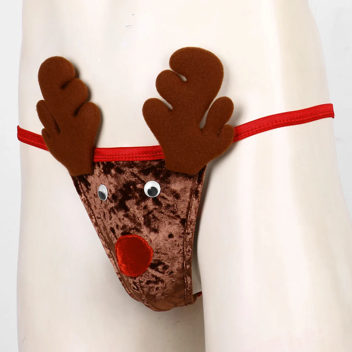 Men Christmas Reindeer Underwear Mankini Adult Thong for Gag