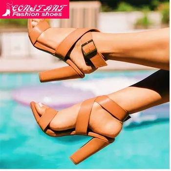 

Super High Heels Women Pumps Ankle Cross Strap Sandals Shoes Woman Ladies Fish mouth High Heels Dress Party Shoes 2020