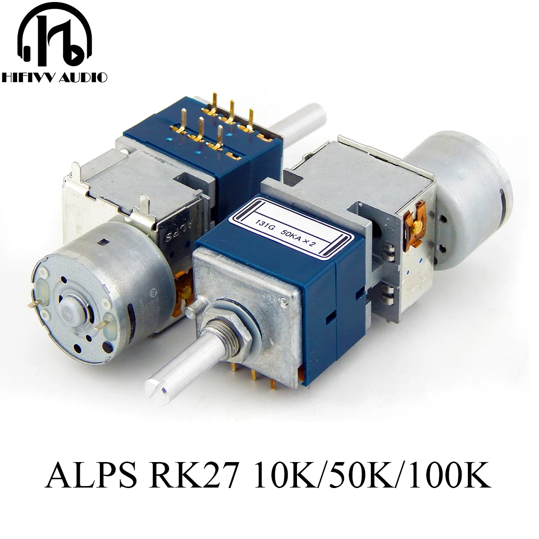 Original JAPAN ALPS RK27 Type Motor Potentiometer Volume switch For HiFi Stereo Audio Amplifier DIY kits 10K 50K 100K 1 0 channel mono volume potentiometer 10k 50k 100k 250k dale 23 step attenuator for amplifier better than alps