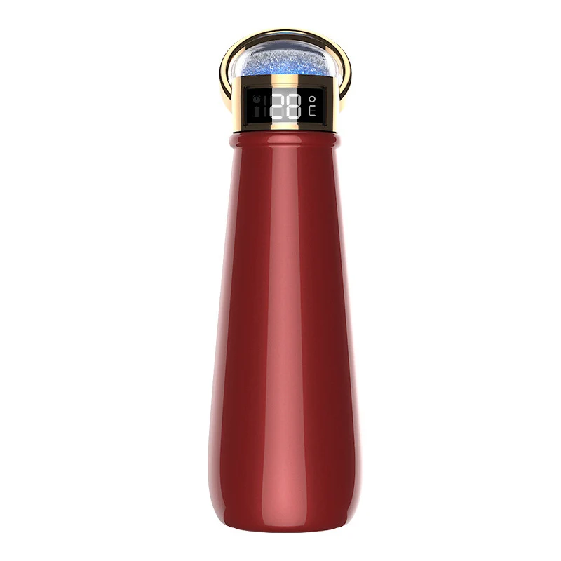 Креативный подарок смарт большая емкость Температура чашка Супер длинная изоляция светодиодный дисплей температуры воды чашка - Цвет: Красный