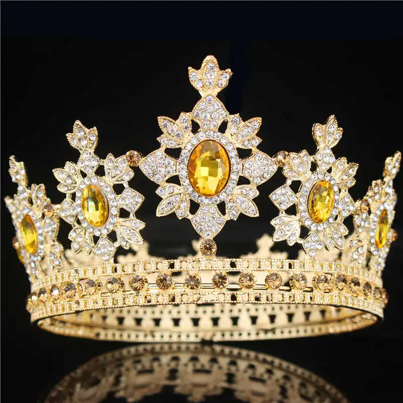 Crystal Queen King Tiaras and Crowns Bridal Diadem Women Pageant Prom Hair Ornaments Wedding Bride Headpiece Jewelry Accessories 