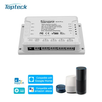 

SONOFF RF 433MHz 4 Gang WiFI Switch Inching/Self-Locking/Interlock WiFi with Amazon Alexa & for Google Home/Nest Smart Home