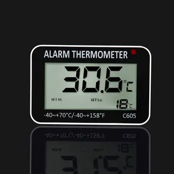 

Wall Hanging Magnetic Digital Alarm Thermometer for Fridge with High Low Temperature Alarm -40C-70C