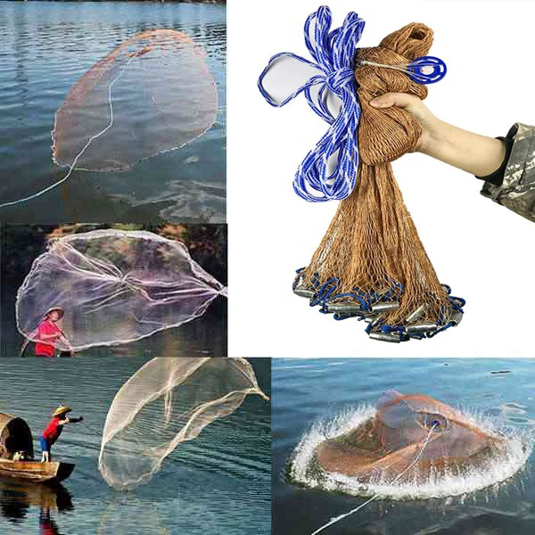 Outdoor Leisure Hand Throwing Fishing Net American Hand Throwing Net Fish  Shrimp Net Fishing Net - AliExpress