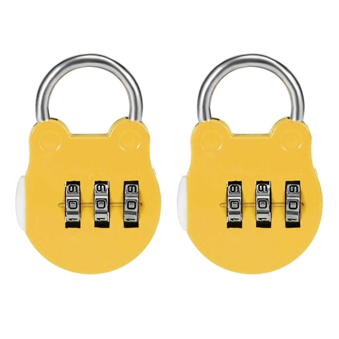 

uxcell 3 Digit Combination Padlock, 3mm Steel Shackle Dia Zinc Alloy Locks Yellow, 2Pcs