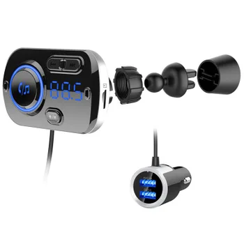 

High Quality Hands-free FM Transmitter Dual USB Fast Charger Bluetooth MP3 Modulator Player Wireless Aux Audio Receiver for Car