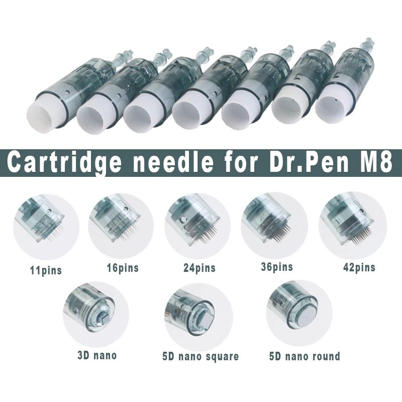 10Pcs Microneedling Dr. Pen M8 W/C Derma Pen Cartridge Needle 11 16 24 36 42 Pin 3D Nano 5D Round Acne Marks Face Skin Care MTS
